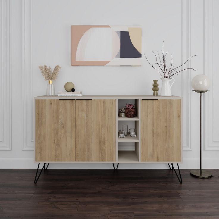 Sivupöytä Linento Furniture Clara , tammi/hiekkakivi