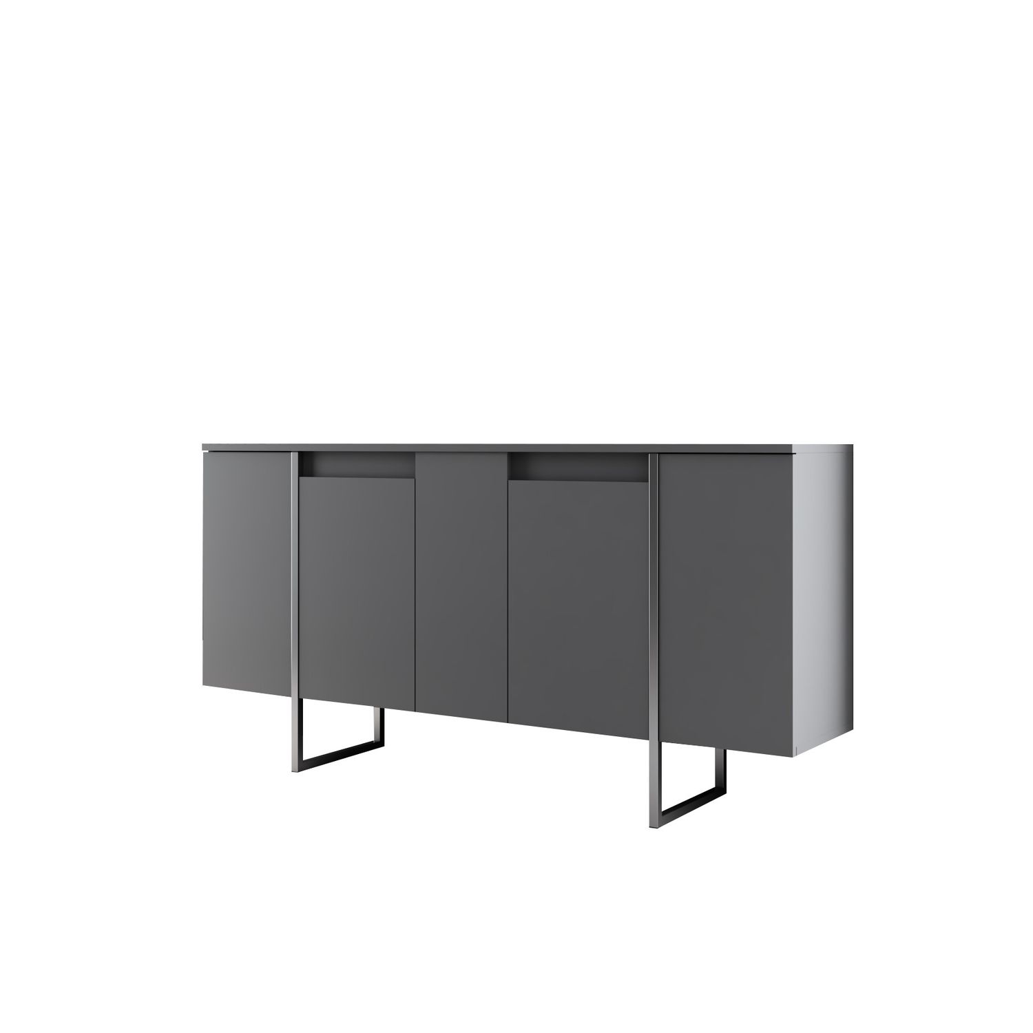 Sivupöytä Linento Furniture Luxe, antrasiitti/hopea