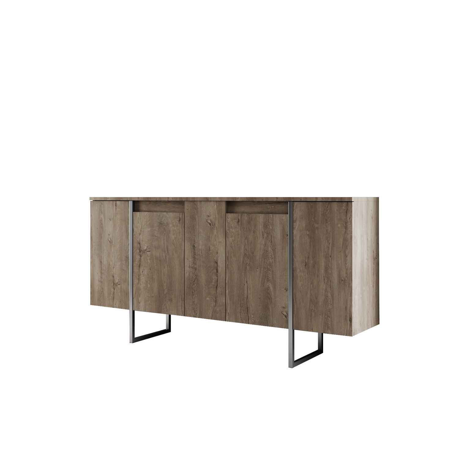 Sivupöytä Linento Furniture Luxe, pähkinäpuu/hopea
