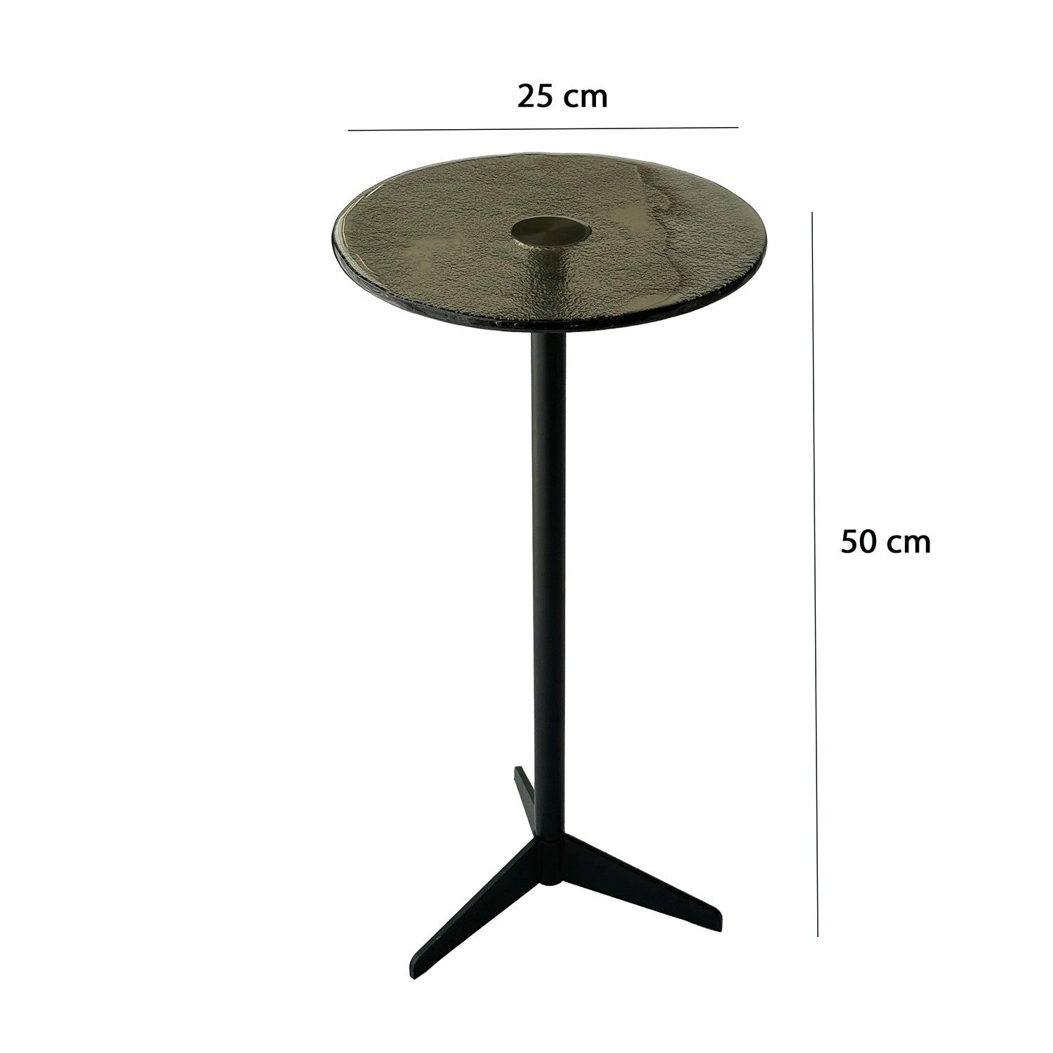 Sivupöytä Linento Furniture Solis 25, musta/pronssi