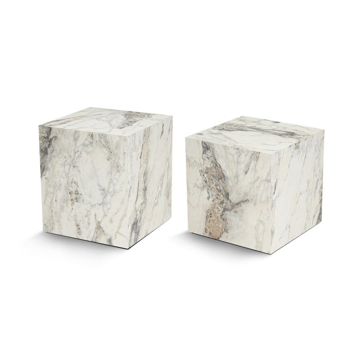 Sivupöytäsetti Linento Furniture Küp, freesia-marmorijäljitelmä, 2-osainen