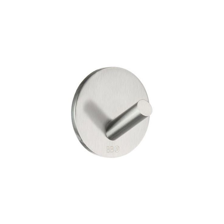 Koukku Beslagsboden Design Mini, tarrakiinnitteinen, 4 kpl, harjattu