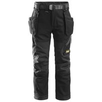 Lasten housut Snickers Workwear FlexiWork Junior 7505, musta