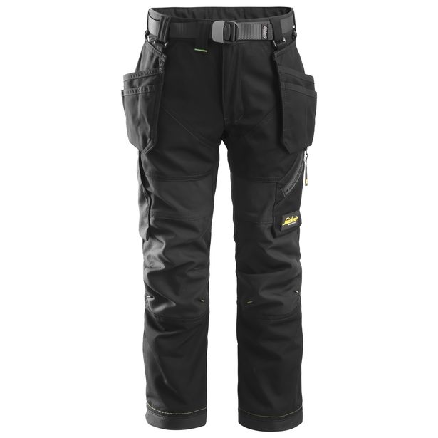 Lasten housut Snickers Workwear FlexiWork Junior 7505, musta