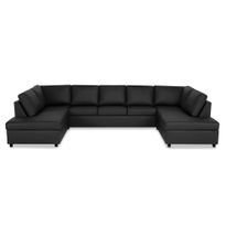 U-sohva Crazy, 5-istuttava, tupladivaanilla, keinonahka, eri värivaihtoehtoja (7CUDN)