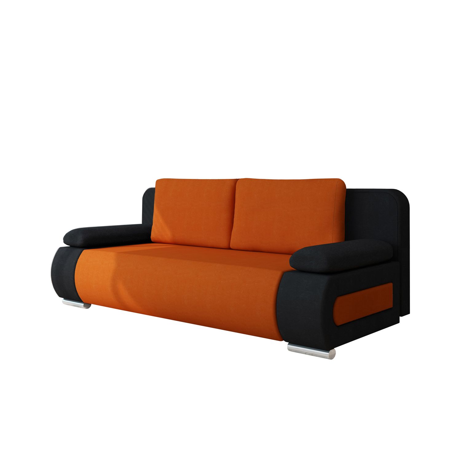 Sohva EMMA M, 2-istuttava, musta/oranssi (1092)