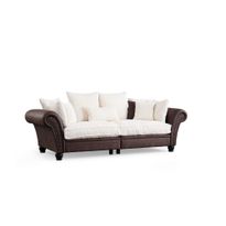 Sohva Linento Furniture Lawrence, ruskea/valkoinen, 3-istuttava