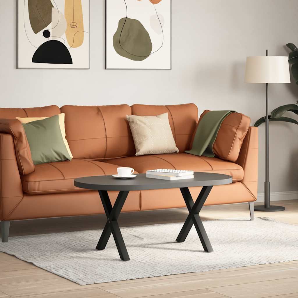 Sohvapöydän jalat X-muotoiset 2 kpl Musta 38x(42-43) cm Teräs (12896)