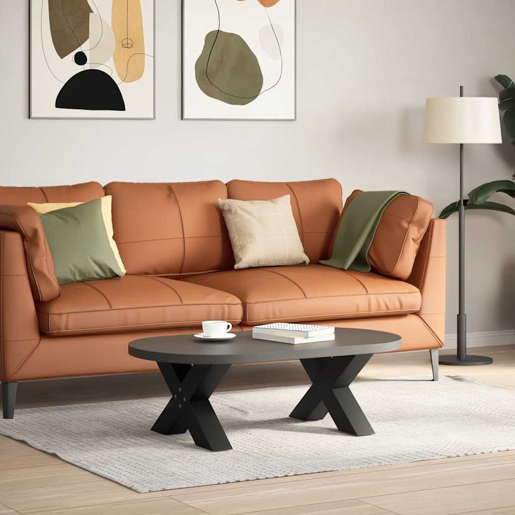 Sohvapöydän jalat X-muotoiset 2 kpl Musta 50x(30-31) cm Teräs (12936)