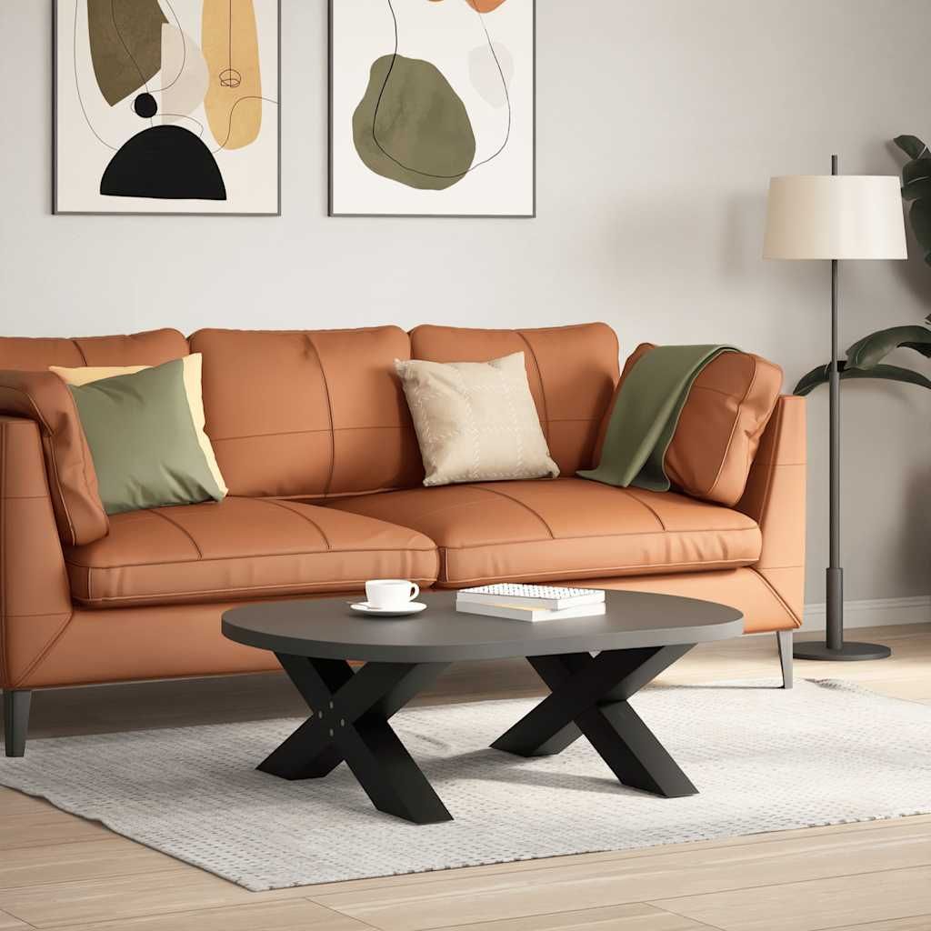 Sohvapöydän jalat X-muotoiset 2 kpl Musta 70x(30-31) cm Teräs (12944)