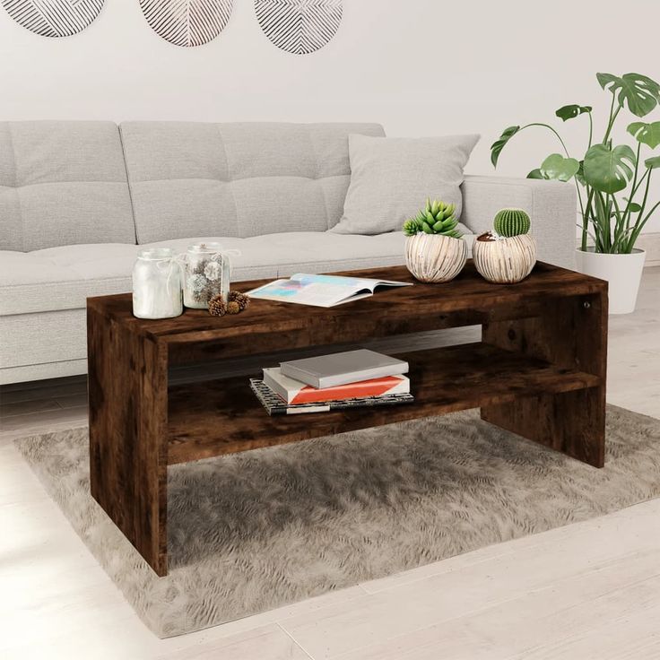 Sohvapöytä 100x40x40 cm tekninen puu savutammi