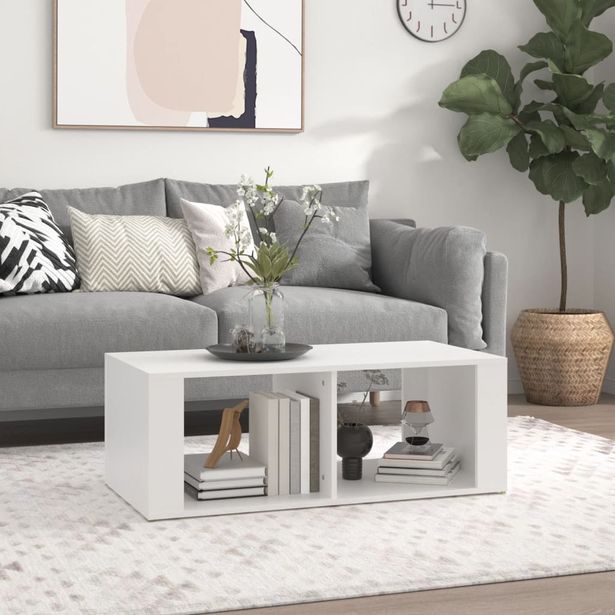 Sohvapöytä 100x50x36 cm tekninen puu valkoinen