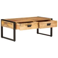 Sohvapöytä 100x54x40 cm täysi mangopuu ja rauta (56246)
