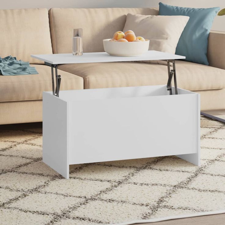 Sohvapöytä 102x55,5x52,5 cm tekninen puu valkoinen