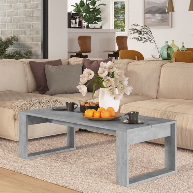 Sohvapöytä 110x50x35 cm tekninen puu betoninharmaa