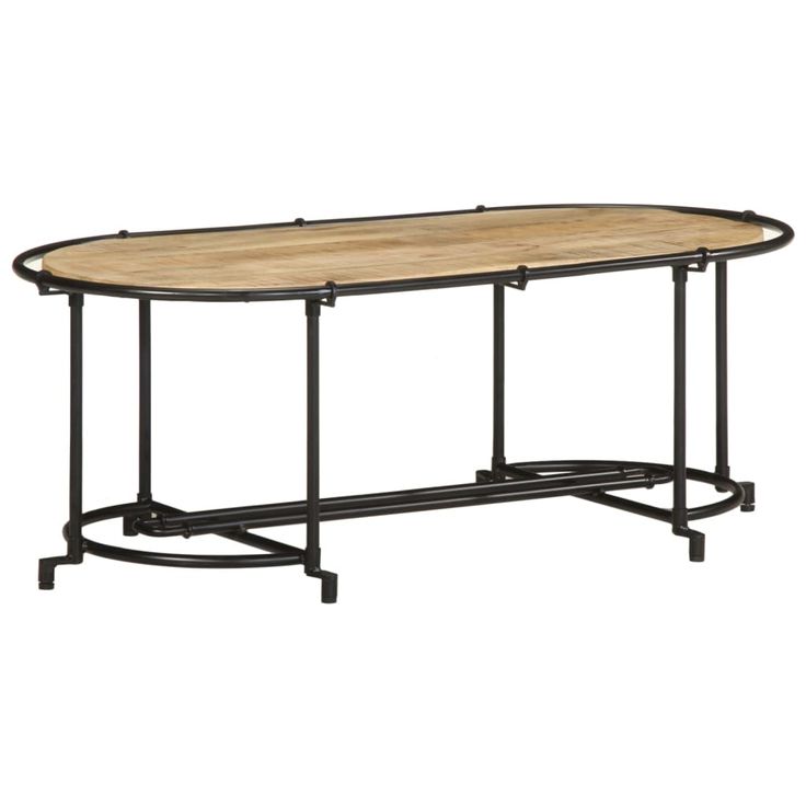 sohvapöytä 110x55x40 cm massiivipuuta karkea mango (13497)