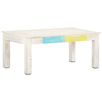 Sohvapöytä 110x60x45 cm mangopuu valkoinen