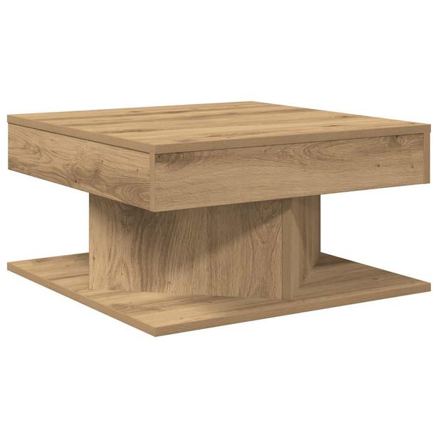Sohvapöytä artesaani tammi 55x55x30 cm tekninen puu (56633)