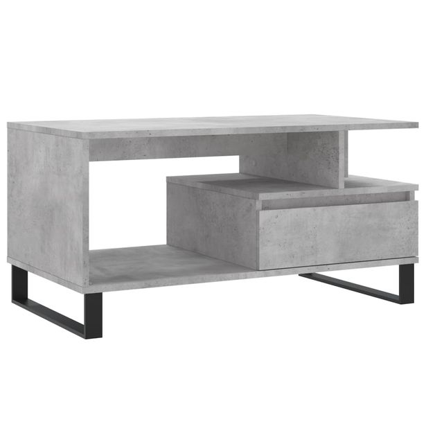 Sohvapöytä betoninharmaa 90x49x45 cm tekninen puu (31032)