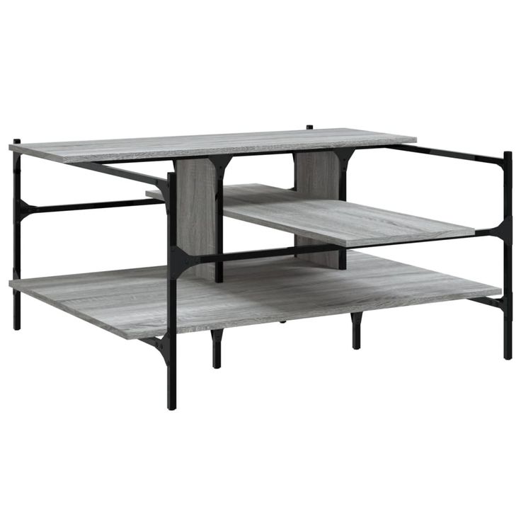 Sohvapöytä harmaa Sonoma 100x100x48,5 cm tekninen puu (42314)