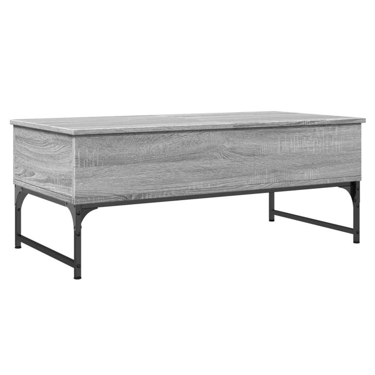 Sohvapöytä harmaa Sonoma 100x50x40 cm tekninen puu ja metalli (45379)