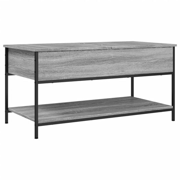 Sohvapöytä harmaa Sonoma 100x50x50 cm tekninen puu ja metalli (45349)