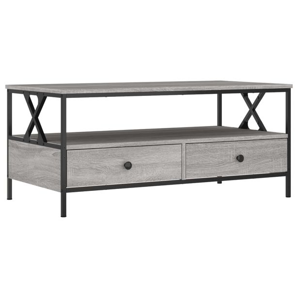 Sohvapöytä harmaa Sonoma 100x51x45 cm tekninen puu (35302)