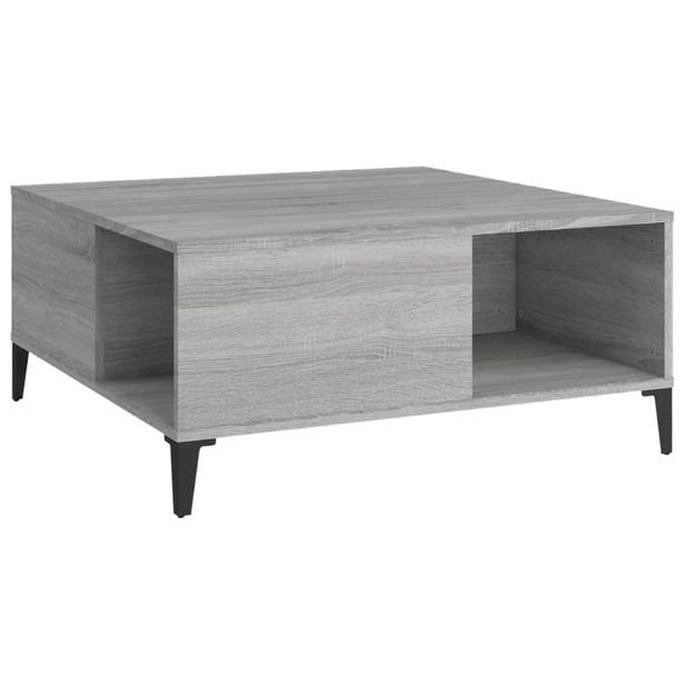 Sohvapöytä harmaa Sonoma 80x80x36,5 cm tekninen puu (21106)