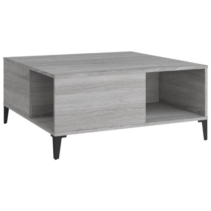Sohvapöytä harmaa Sonoma 80x80x36,5 cm tekninen puu (21106)