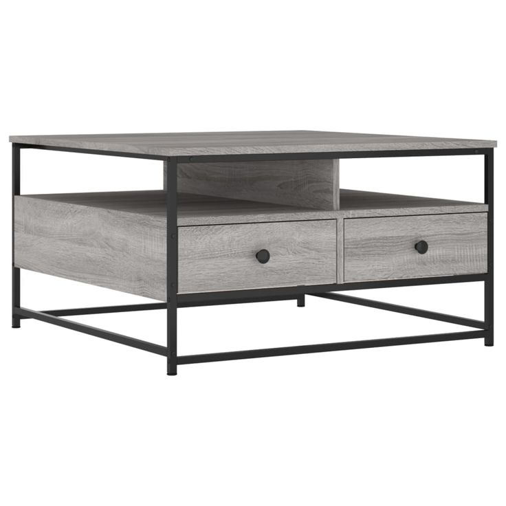 Sohvapöytä harmaa Sonoma 80x80x45 cm tekninen puu (35292)