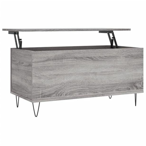 Sohvapöytä harmaa Sonoma 90x44,5x45 cm tekninen puu (30978)