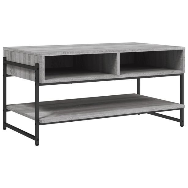Sohvapöytä harmaa Sonoma 90x50x45 cm tekninen puu (38971)