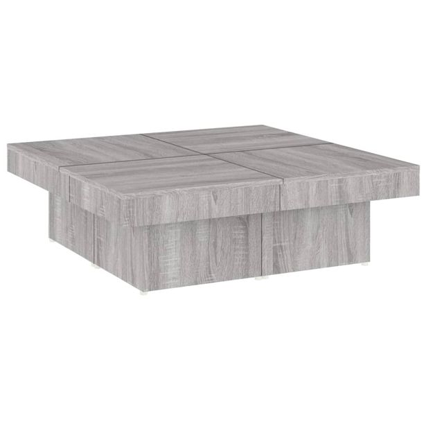 Sohvapöytä harmaa Sonoma 90x90x28 cm tekninen puu (26636)