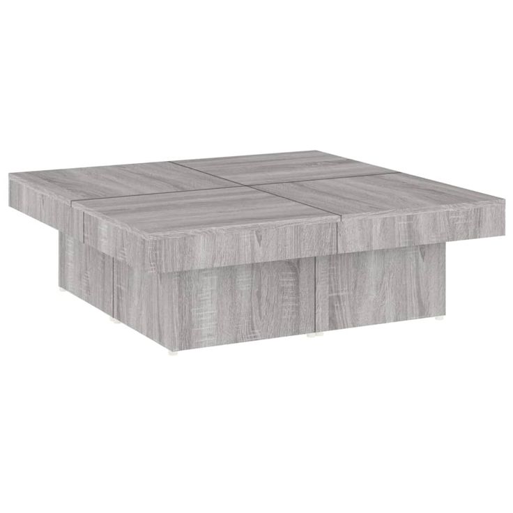 Sohvapöytä harmaa Sonoma 90x90x28 cm tekninen puu (26636)