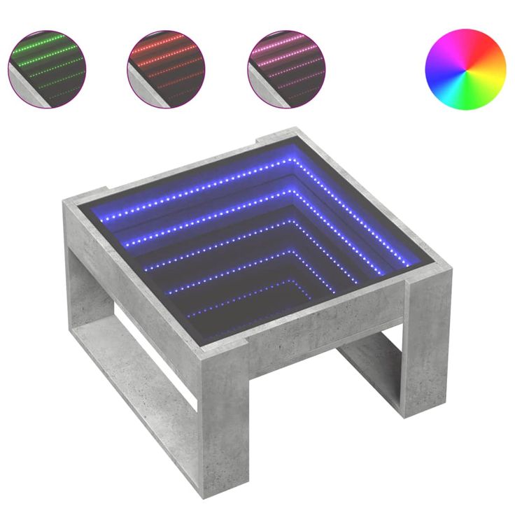 sohvapöytä Infinity LED-valoilla betoninharmaa 50x53x30 cm (47626)