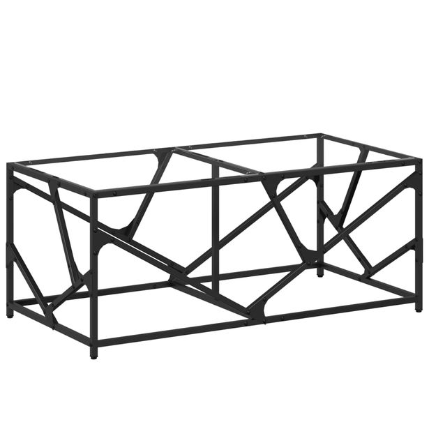 Sohvapöytä läpinäkyvä lasinen pöytälevy 98,5x50x41 cm teräs (45996)