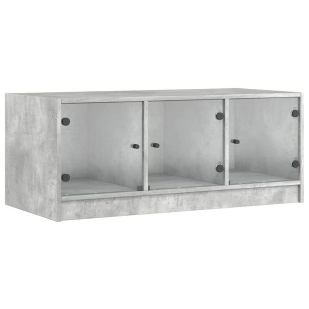 Sohvapöytä lasiovilla betoninharmaa 102x50x42 cm (36416)
