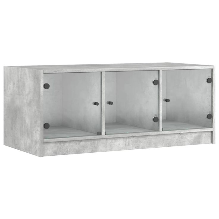 Sohvapöytä lasiovilla betoninharmaa 102x50x42 cm (36416)