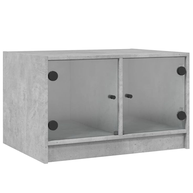 Sohvapöytä lasiovilla betoninharmaa 68x50x42 cm (36367)