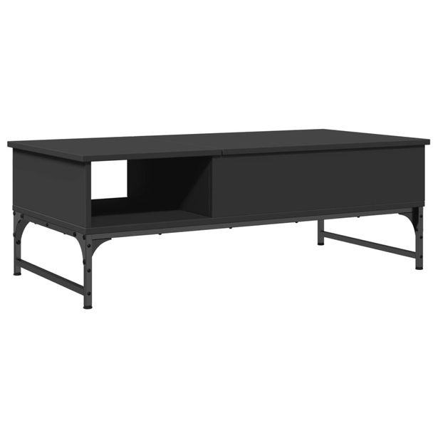 Sohvapöytä musta 100x50x35 cm tekninen puu ja metalli (45391)