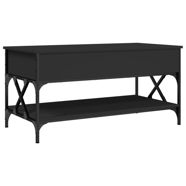 Sohvapöytä musta 100x50x50 cm tekninen puu ja metalli (45356)