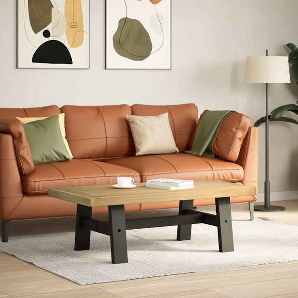 sohvapöytä NOAIN Amuotoiset jalat 120x60x40cm massiivipuu mänty (00033)