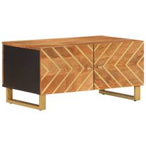 Sohvapöytä ruskea ja musta 80x50x40 cm täysi mangopuu (56788)