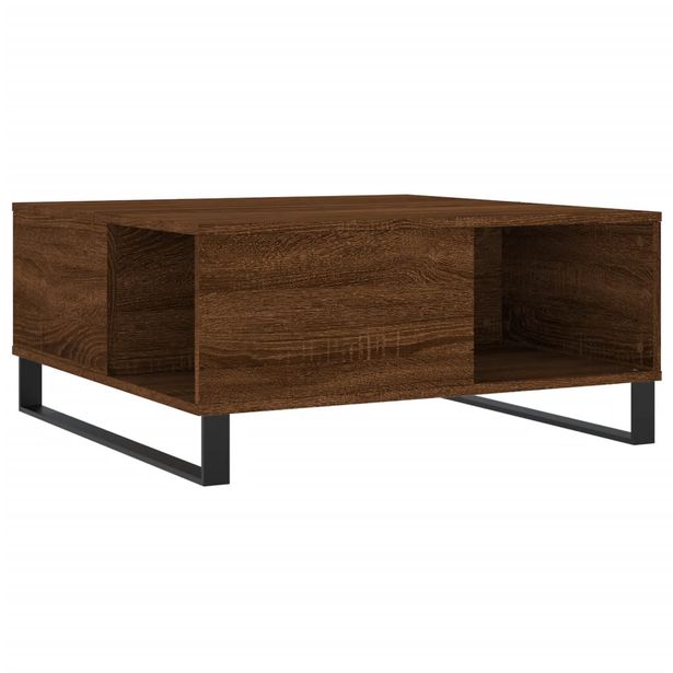 Sohvapöytä ruskea tammi 80x80x36,5 cm tekninen puu (30795)