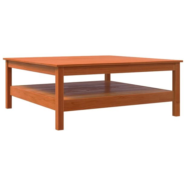Sohvapöytä vahanruskea 100x100x40 cm täysi mänty (44470)