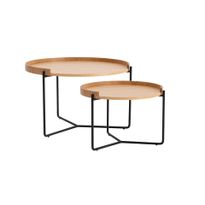 Sohvapöytäsetti Linento Furniture Mandy, luonnollinen puu, 2-osainen