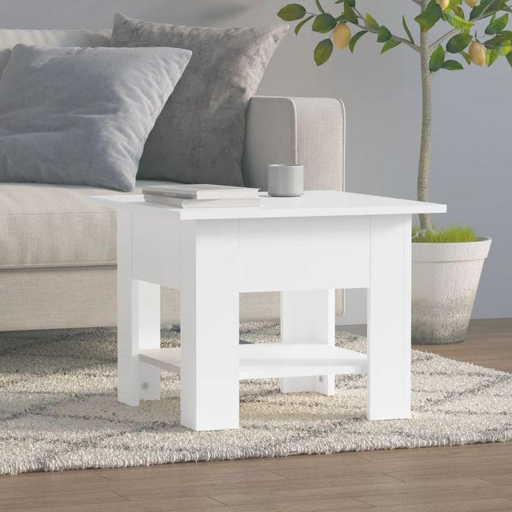 Sohvapyötä 1 55x55x42 cm lastulevy valkoinen