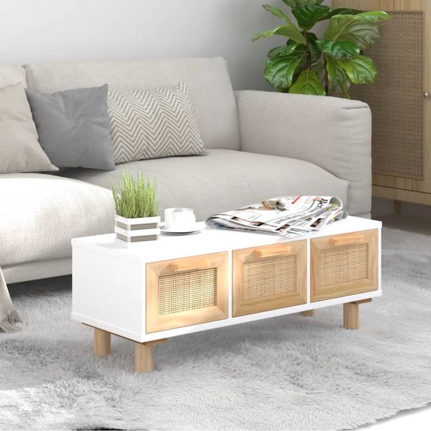 Sohvapyötä 1 80x40x30 cm tekninen puu ja mänty valkoinen