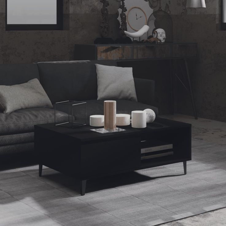 Sohvapyötä 2 90x60x35 cm lastulevy musta