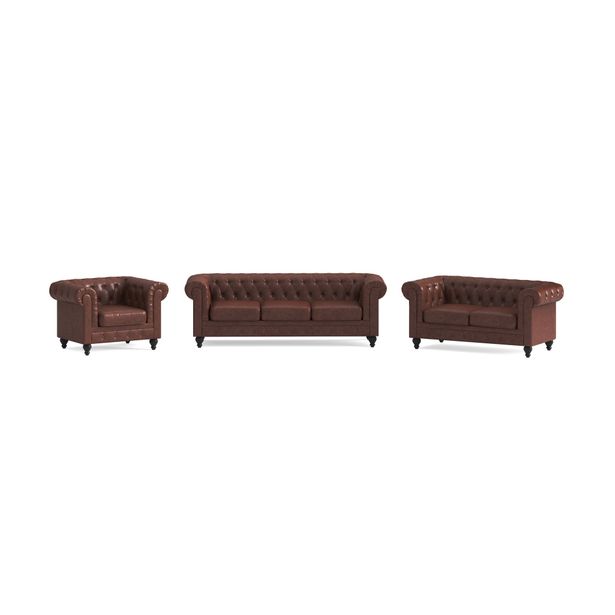 Sohvaryhmä Chesterfield Lyx, 3-istuttava + 2-istuttava + nojatuoli, eri värivaihtoehtoja (321XX)
